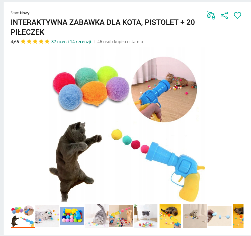 Miaushooter - Wyrzutnia z 20 Piłeczkami | Nekoro™