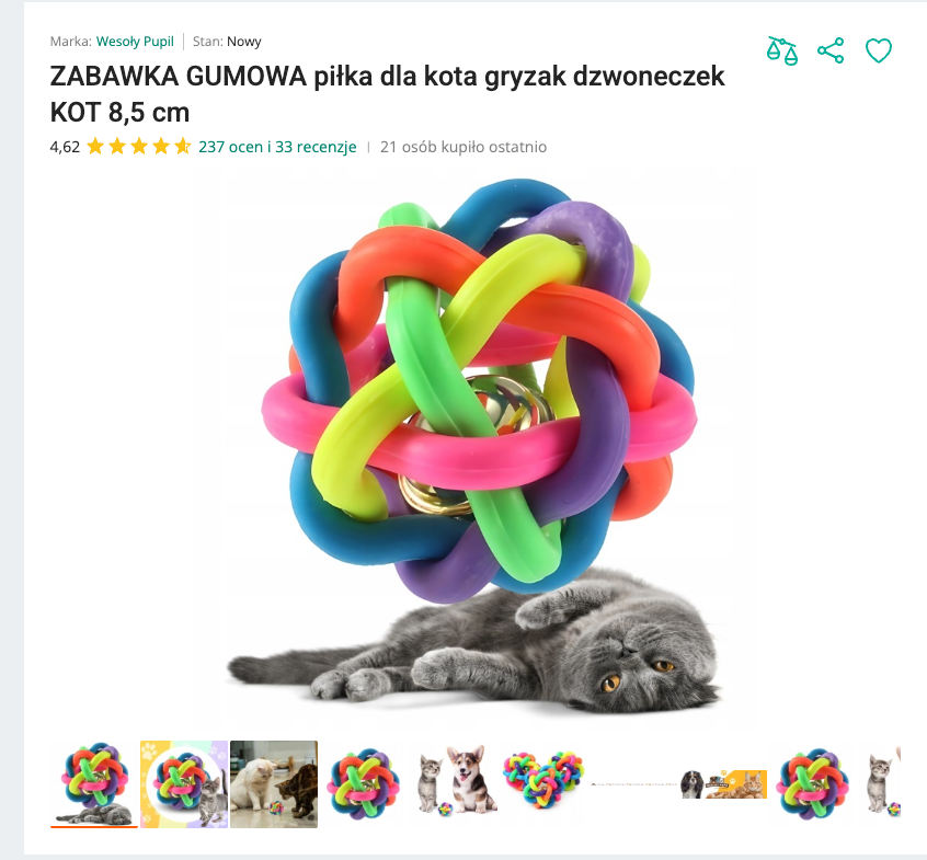 Miauknot - Gumowa Piłka-Splot z Dzwoneczkiem | Nekoro™