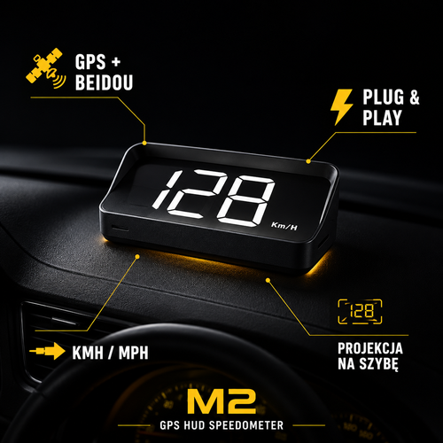Prędkościomierz HUD GPS M2 Plug & Play - Projektor na Szybę | ZoneCar™