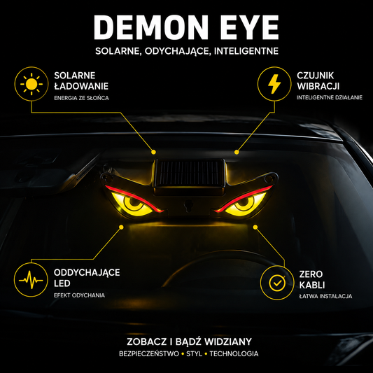 Demon Eye LED - Solarne Oświetlenie na Szybę | ZoneCar™