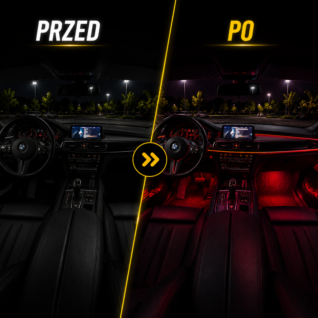 Lampy LED RGB 8 Kolorów - Bezprzewodowe z Pilotem | ZoneCar™