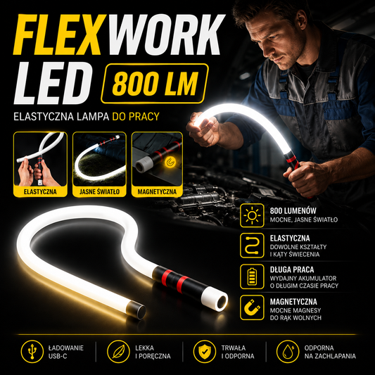 FlexWork LED 800 LM elastyczna lampa do pracy | ZoneCar™