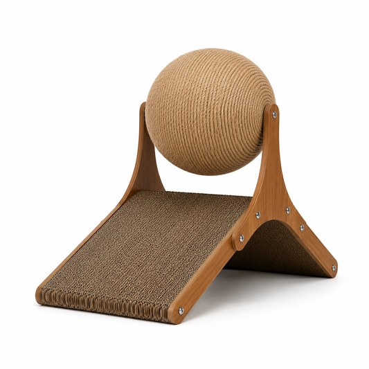 Miausisal - Drewniany Drapak z Sizalową Kulą 45cm | Nekoro™