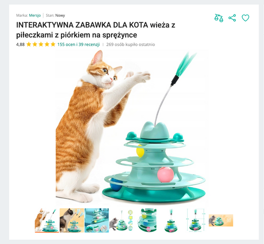 Miautower - Wieża z Piłeczkami i Piórkiem | Nekoro™