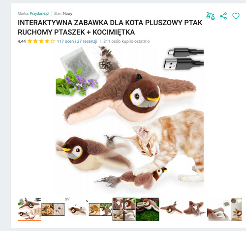 Miaubird - Ruchomy Pluszowy Ptaszek USB | Nekoro™