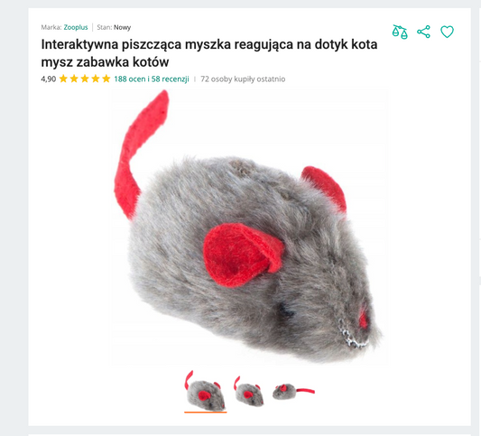 Miausqueak - Piszcząca Myszka na Dotyk | Nekoro™