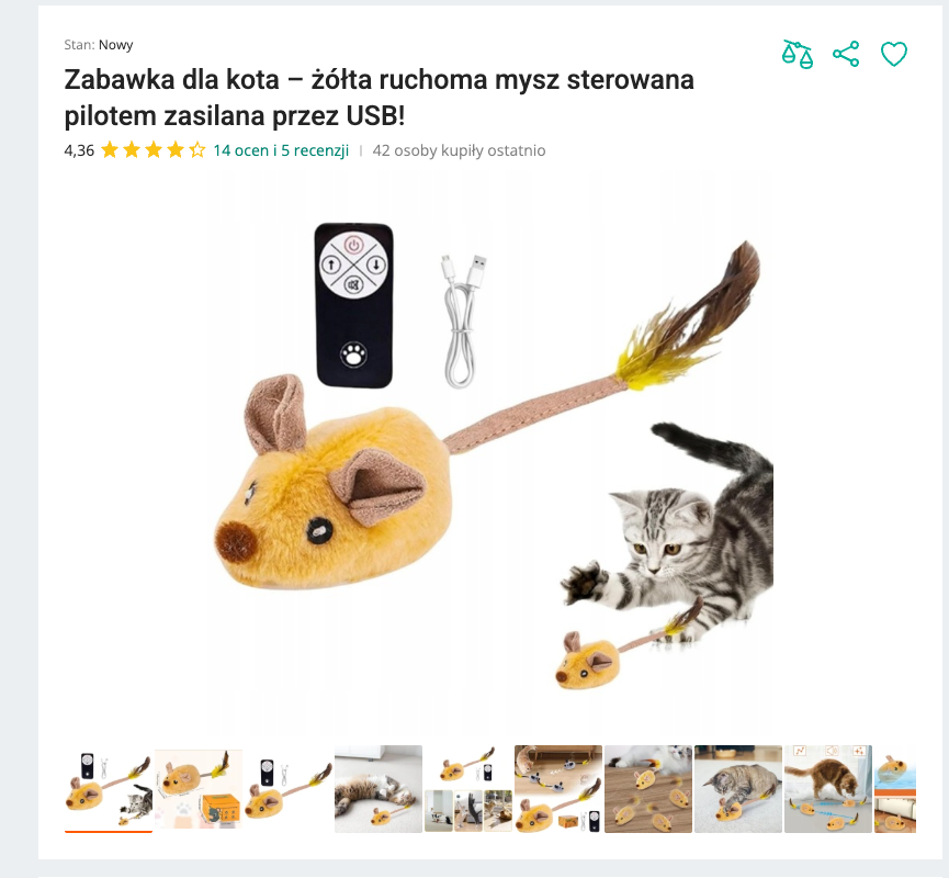 Miaurc - Mysz Sterowana Pilotem USB | Nekoro™