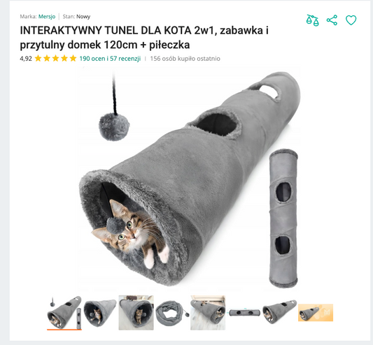 Miautube - Pluszowy Tunel-Domek 120 cm | Nekoro™