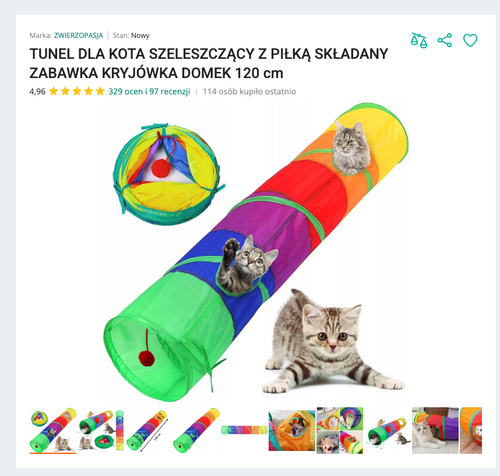 Miautube - Szeleszczący Tunel Składany 120 cm | Nekoro™