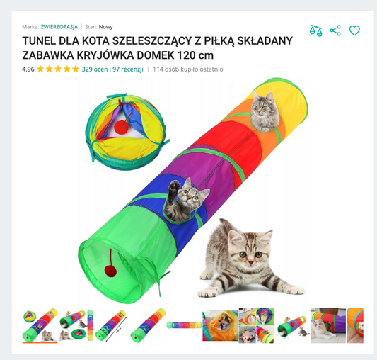 Miautube - Szeleszczący Tunel Składany 120 cm | Nekoro™