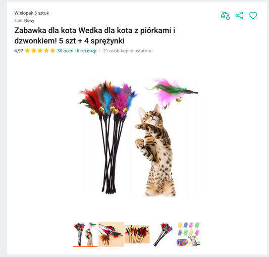 Miauwave - Zestaw 5 Wędek + Sprężynki | Nekoro™