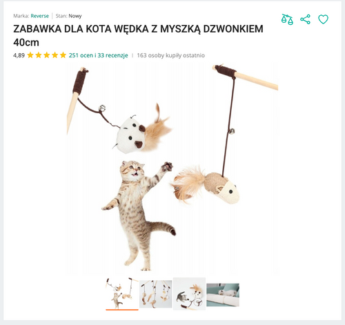 Miauwave - Drewniana Wędka z Myszką | Nekoro™