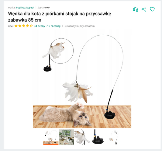 Miaufly - Wędka z Ptaszkiem na Przyssawce | Nekoro™