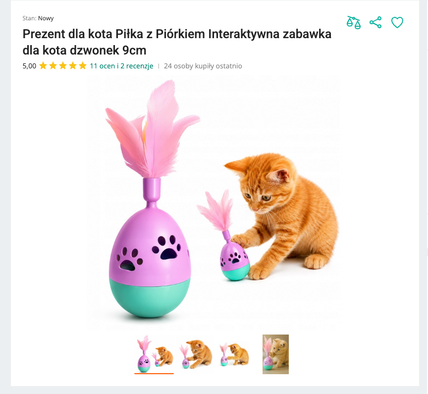 Miautumbler - Wańka-Wstańka z Piórkiem i Dzwonkiem | Nekoro™