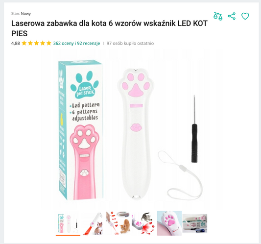 Miaulaser - Laser Łapka 6 Wzorów LED | Nekoro™