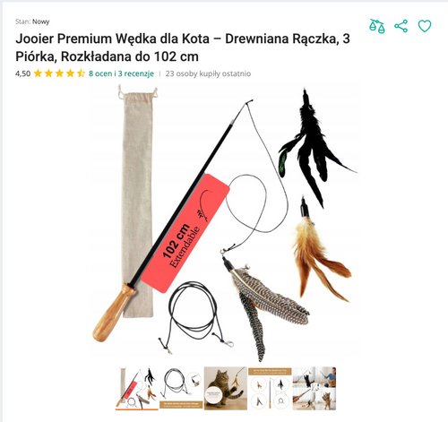 Miauwand - Premium Wędka Drewniana 102 cm | Nekoro™