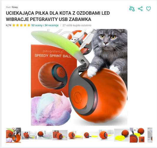 Miaurun - Automatyczna Uciekająca Piłka USB | Nekoro™