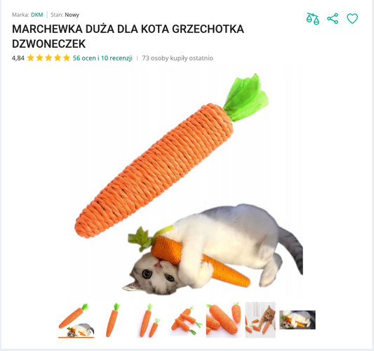 Miaucarrot - Marchewka Gryzak z Dzwoneczkiem | Nekoro™