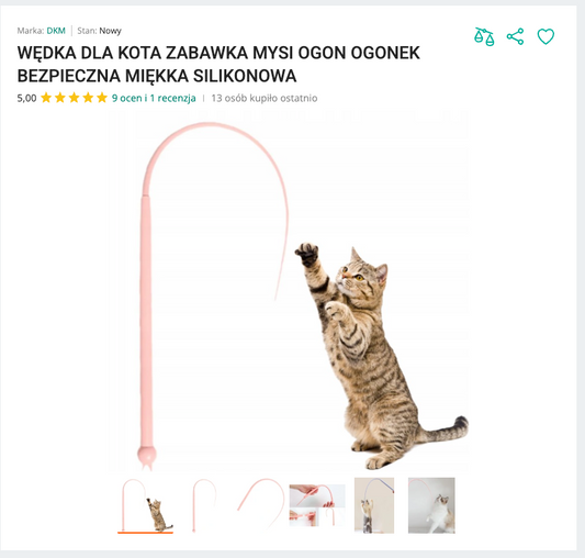 Miauwave - Silikonowa Wędka Mysi Ogon | Nekoro™