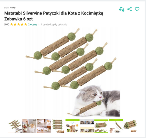 Miaustick - 6 szt. Naturalny Gryzak Matatabi z Kocimiętką | Nekoro™