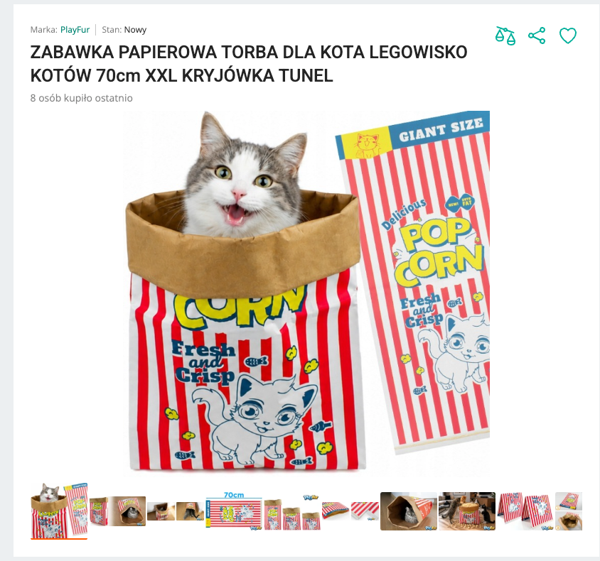 Miaubag - Papierowa Torba Kryjówka Popcorn 70 cm | Nekoro™