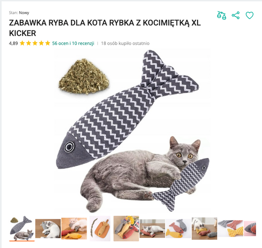 Miaukicker - Ryba z Kocimiętką XL do Kopania | Nekoro™