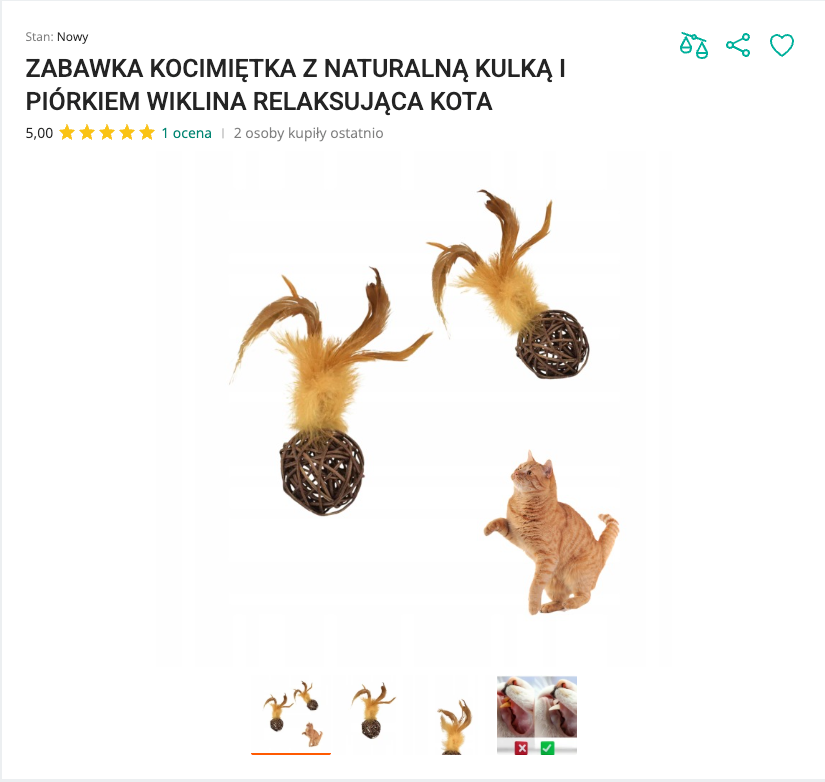 Miauwicker - Wiklinowa Kulka z Piórkiem | Nekoro™