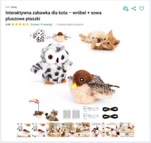 Miauowl - Ruchome Ptaszki Wróbel i Sowa USB | Nekoro™