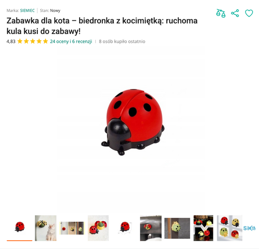 Miaubug - Biedronka z Obrotową Kulką Kocimiętki | Nekoro™