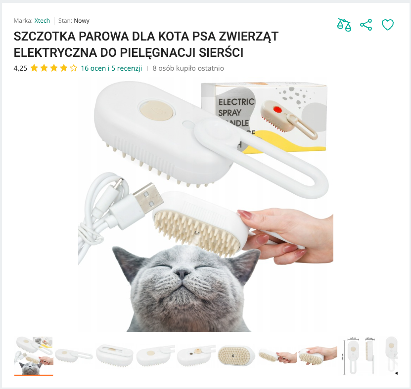 Miausteam - Elektryczna Szczotka Parowa do Sierści | Nekoro™
