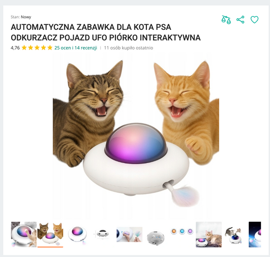 Miauufo - Automatyczny Pojazd UFO z Piórkiem | Nekoro™