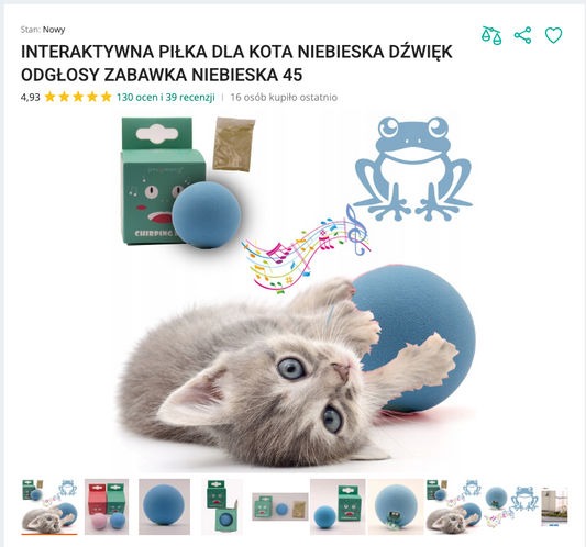 Miausound - Interaktywna Piłka z Odgłosami Żaby | Nekoro™