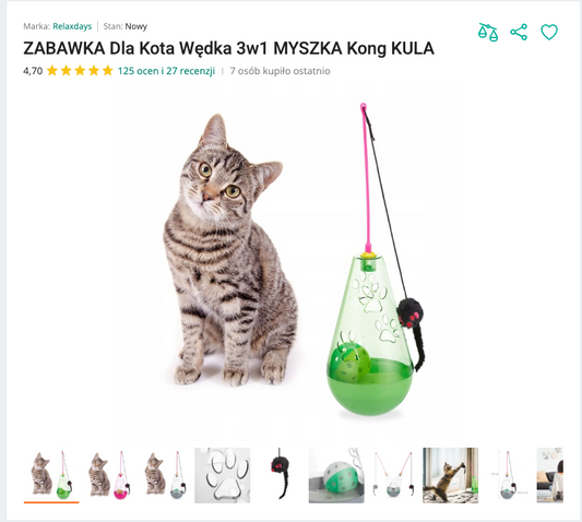 Miautrio - Wańka Wstańka Dozownik z Wędką i Myszką 3w1 | Nekoro™