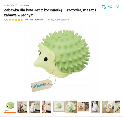 Miauhog - Jeż z Kulką Kocimiętki i Masażem | Nekoro™