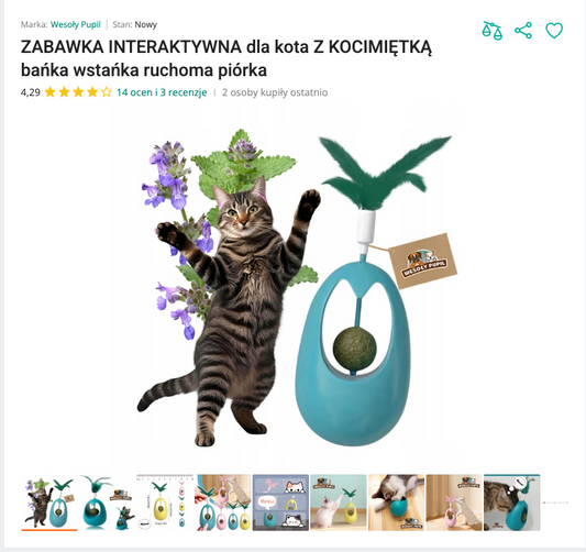 Miauwobble - Wańka Wstańka z Kulką Kocimiętki i Piórkiem | Nekoro™