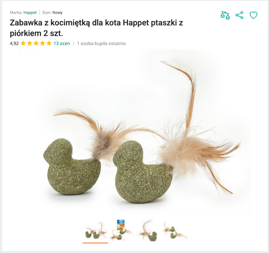 Miaubirdie - Ptaszki z Kocimiętki z Piórkiem 2 szt. | Nekoro™