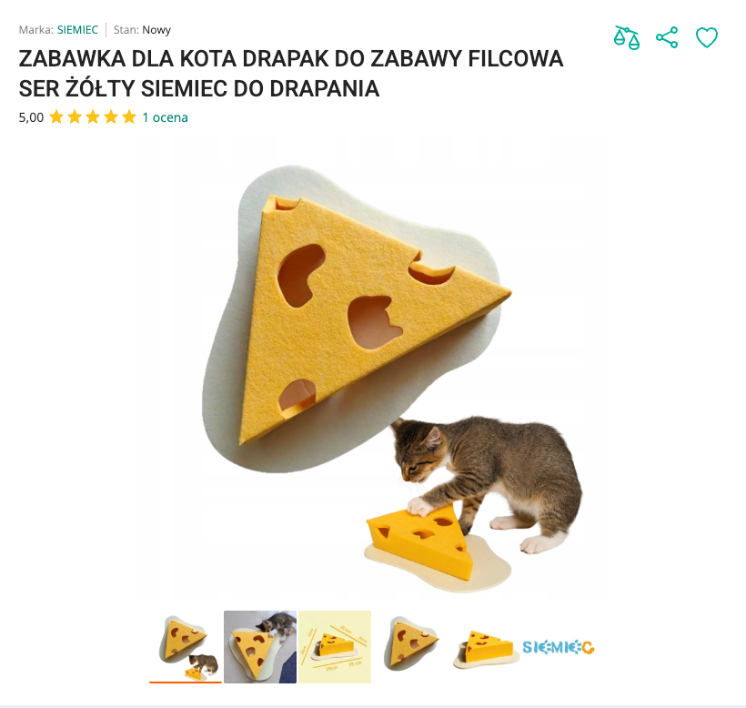 Miaucheese - Filcowy Ser Drapak z Otworami | Nekoro™