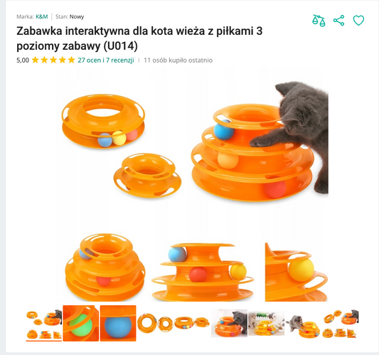Miaustack - Wieża z Piłkami 3 Poziomy | Nekoro™