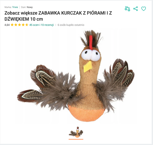 Miaurooster - Kurczak z Piórami i Dźwiękiem 10 cm | Nekoro™