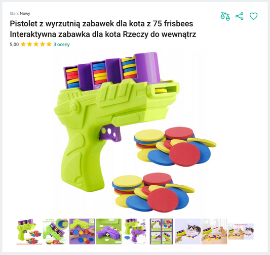 Miaushooter - Pistolet Wyrzutnia z 75 Frisbee | Nekoro™