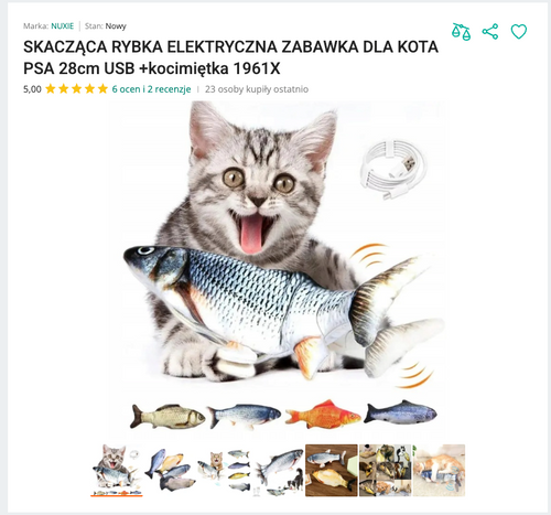 Miauflop - Skacząca Elektryczna Ryba USB 28cm | Nekoro™